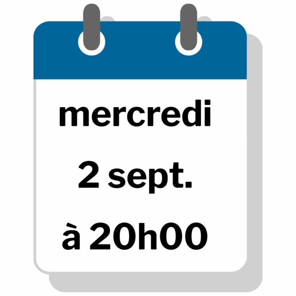Mercredi 2 septembre à 20h00, soirée de présentation en ligne